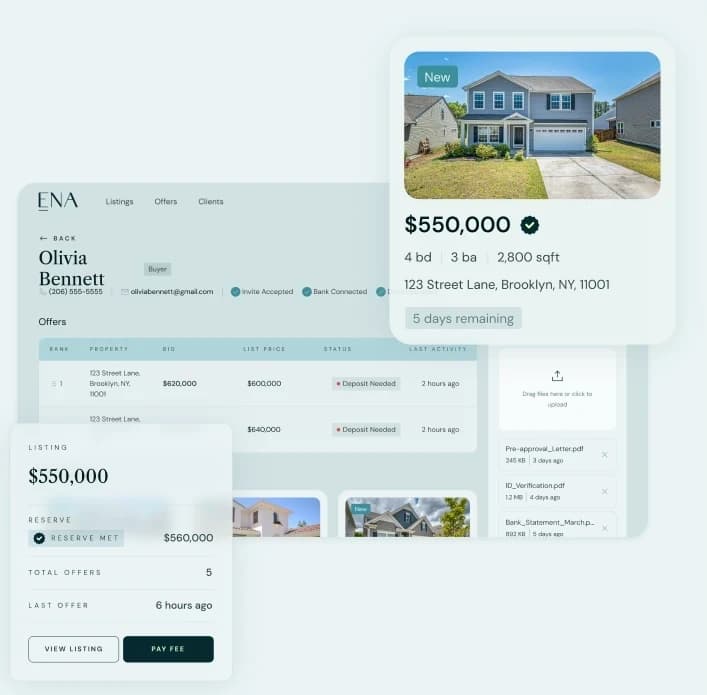 ENA product dashboard showing listing details and offers