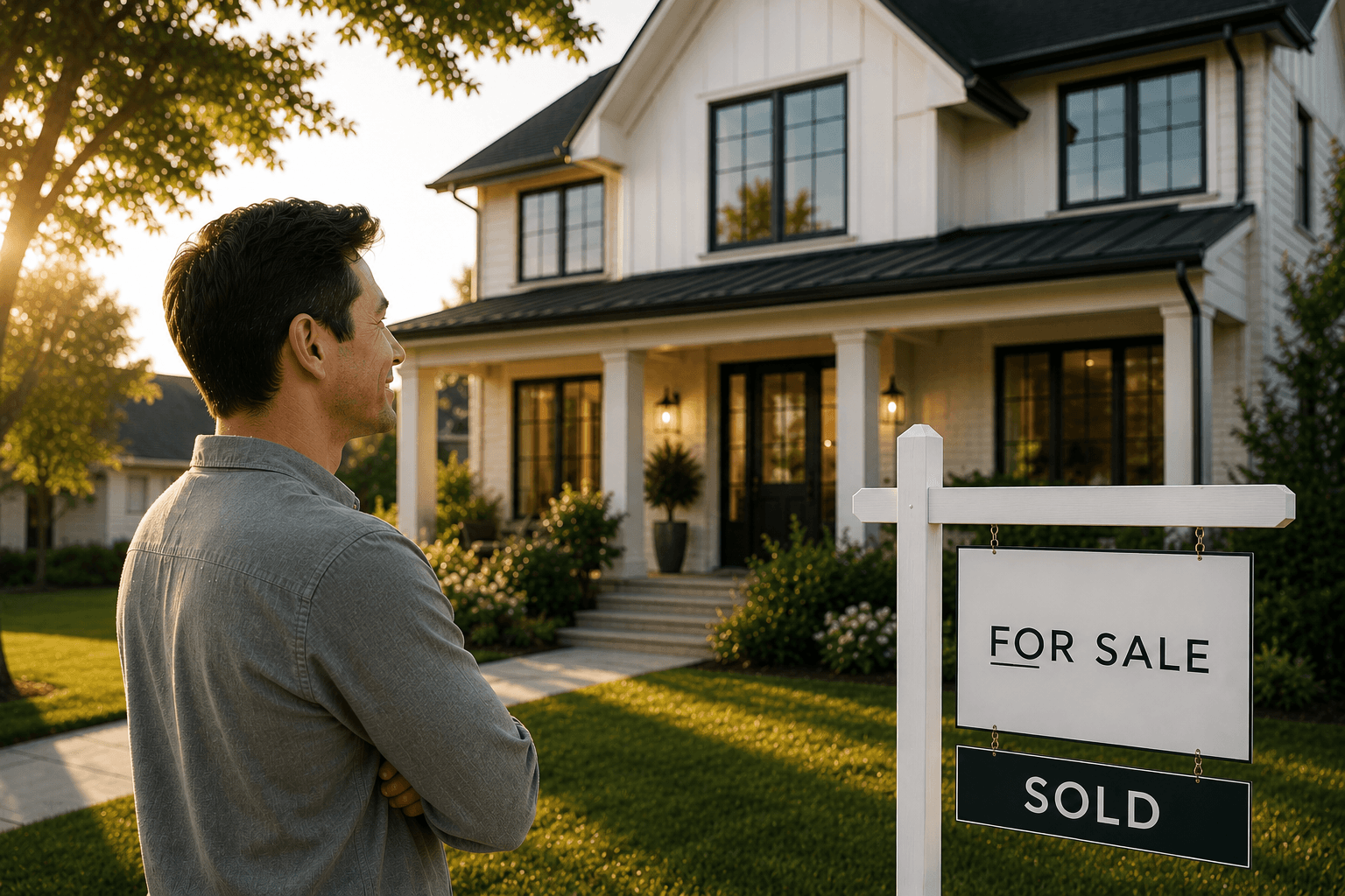 A buyer reviewing a home for sale