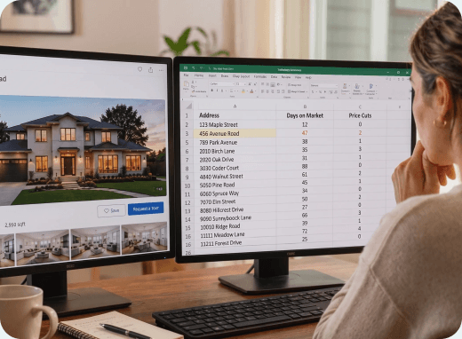 Agent reviewing listing performance data